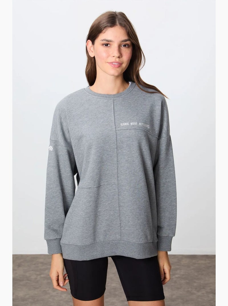 Sweatshirt oversize à col rond tommy Gris - Kiabi