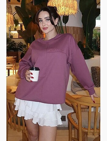 Sweatshirt oversize à col rond tommy