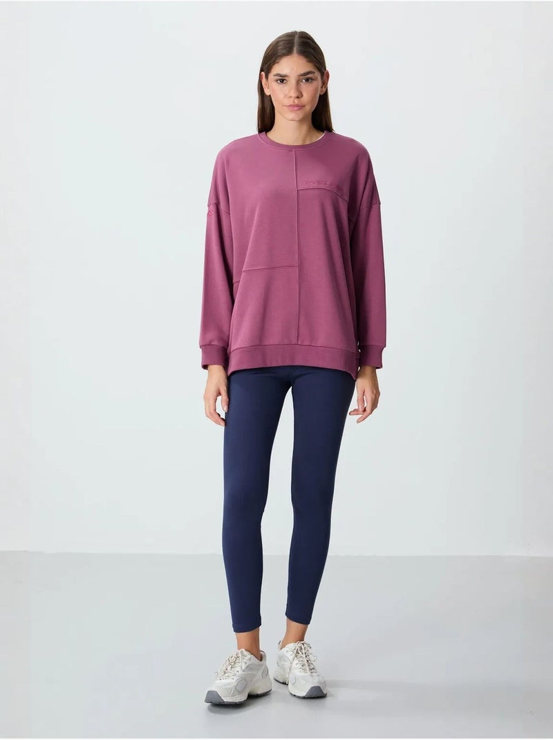 Sweatshirt oversize à col rond tommy Mauve - Kiabi