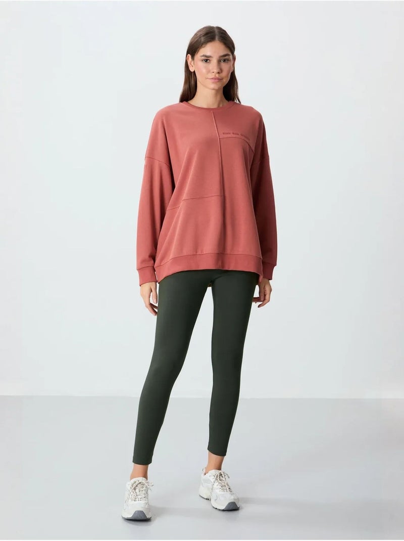 Sweatshirt oversize à col rond tommy Terracotta - Kiabi