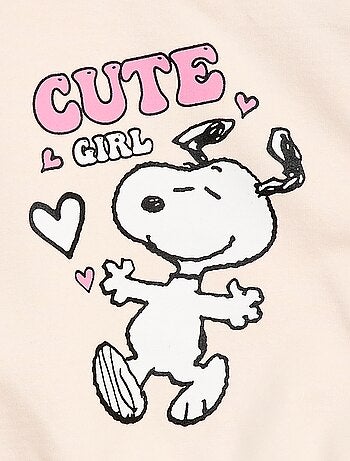 Sweatshirt 'Snoopy' met ruches van broderie anglaise