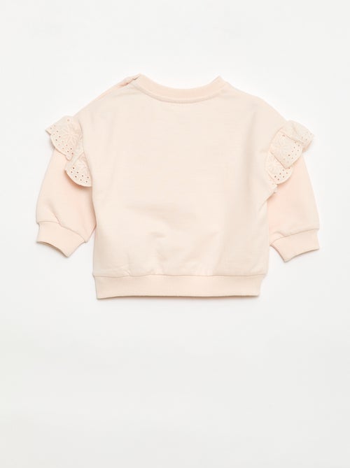 Sweatshirt 'Snoopy' met ruches van broderie anglaise - Kiabi