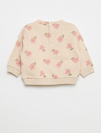 Sweatshirt van fleece met motief
