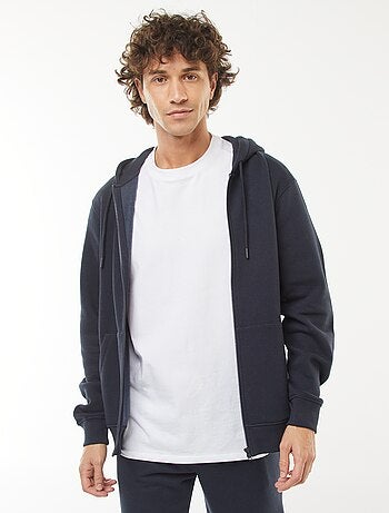 Sweatshirt van fleece met rits en capuchon