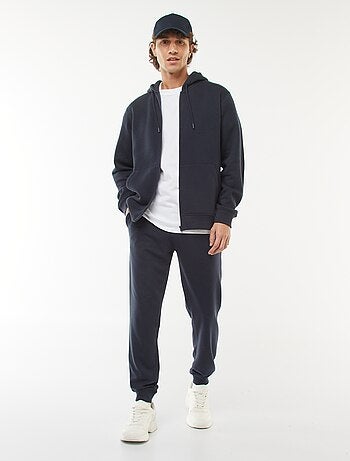 Sweatshirt van fleece met rits en capuchon