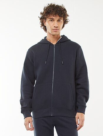 Sweatshirt van fleece met rits en capuchon