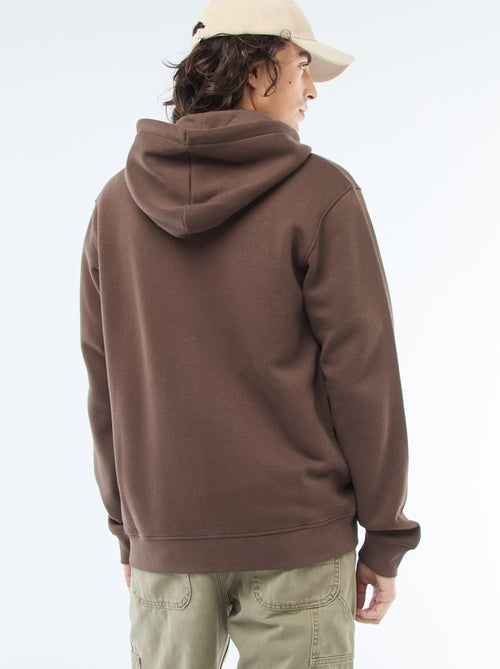Sweatshirt van fleece met rits en capuchon - Kiabi