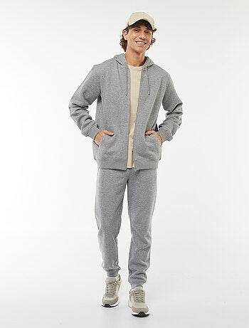 Sweatshirt van fleece met rits en capuchon