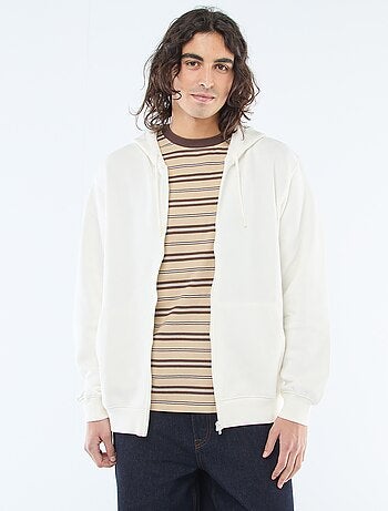Sweatshirt van fleece met rits en capuchon