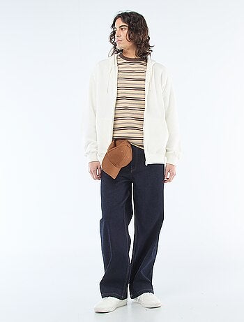 Sweatshirt van fleece met rits en capuchon