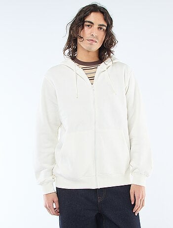 Sweatshirt van fleece met rits en capuchon