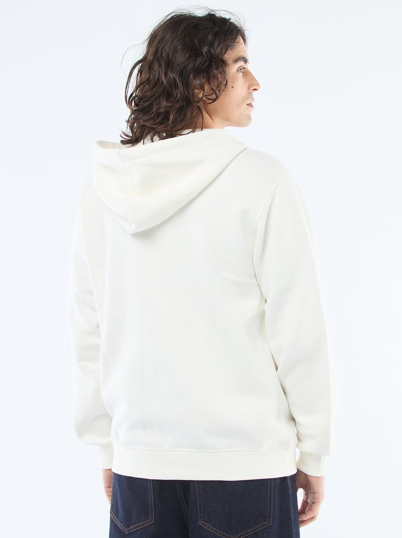 Sweatshirt van fleece met rits en capuchon Wit - Kiabi
