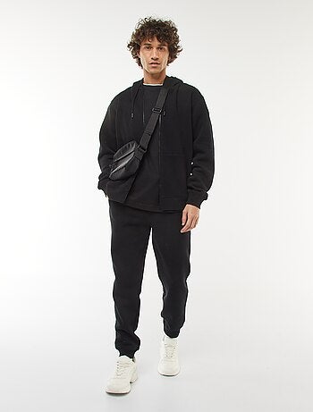 Sweatshirt van fleece met rits en capuchon