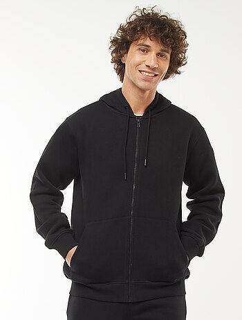 Sweatshirt van fleece met rits en capuchon