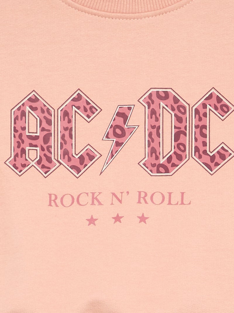 Sweatshirt van fleecestof 'AC/DC' Biege - Kiabi