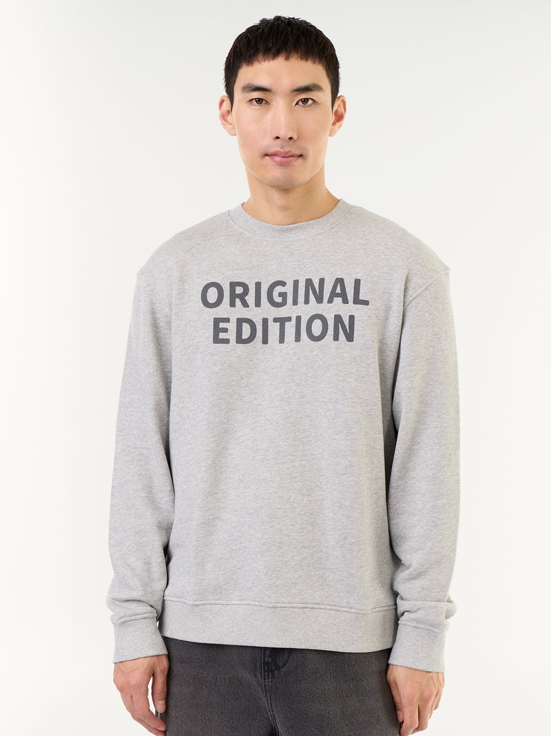 Sweatshirt van French Terry Grijs - Kiabi