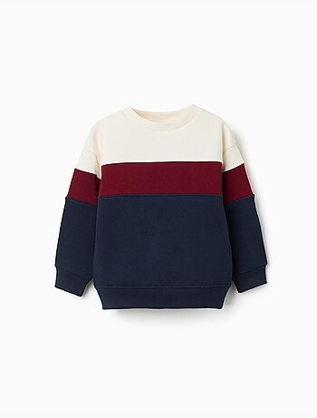 Sweatshirt van geruwd katoen met colour block