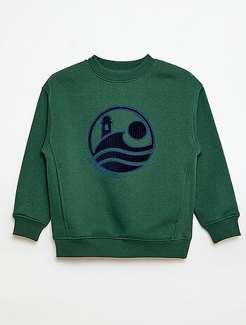 Sweatshirt van joggingstof met fluwelen print