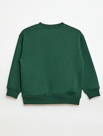 Sweatshirt van joggingstof met fluwelen print