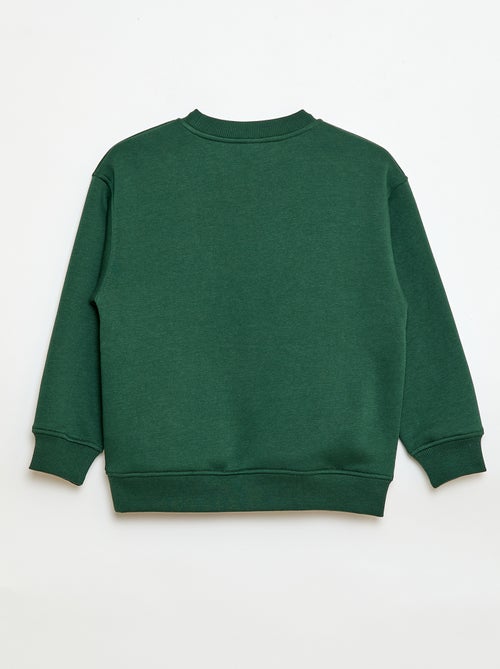 Sweatshirt van joggingstof met fluwelen print - Kiabi