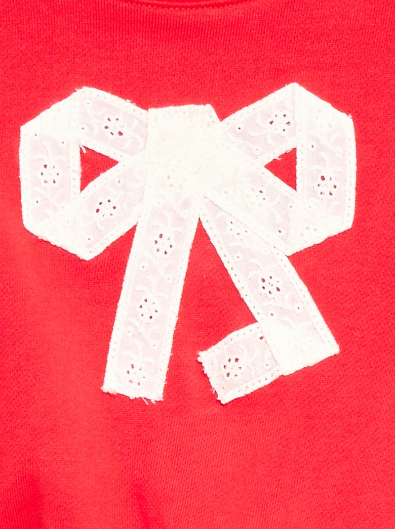 Sweatshirt van katoen met print vooraan Rood - Kiabi