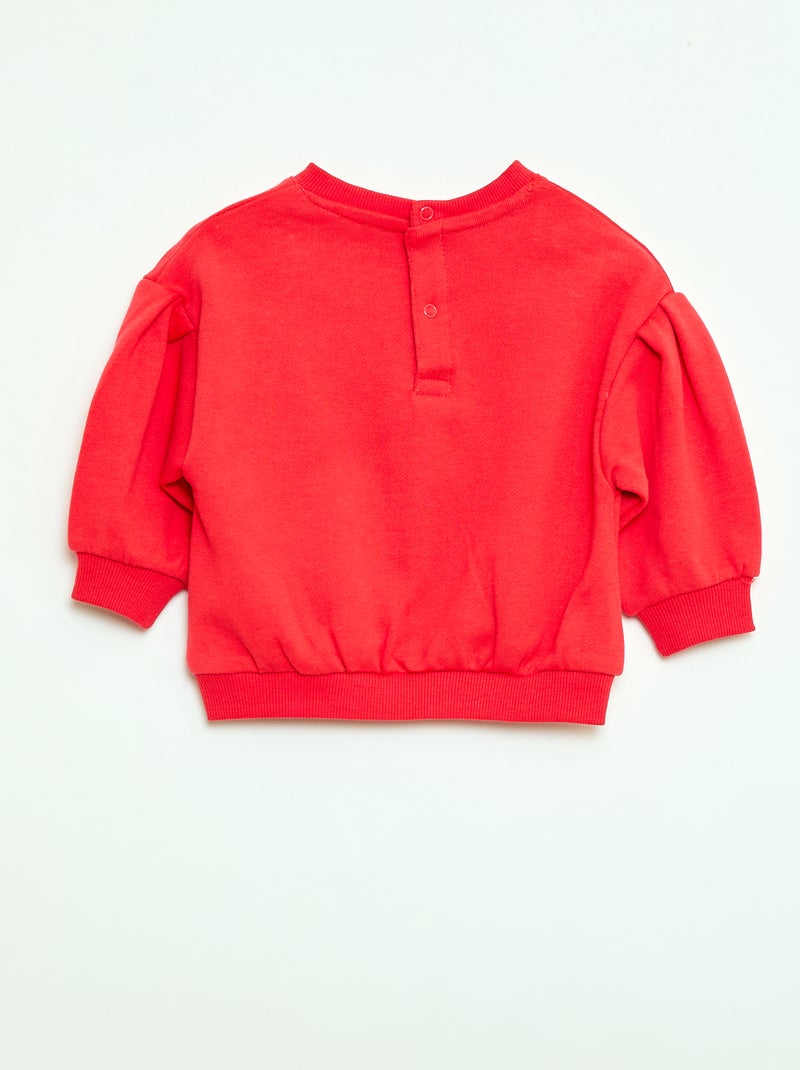 Sweatshirt van katoen met print vooraan Rood - Kiabi