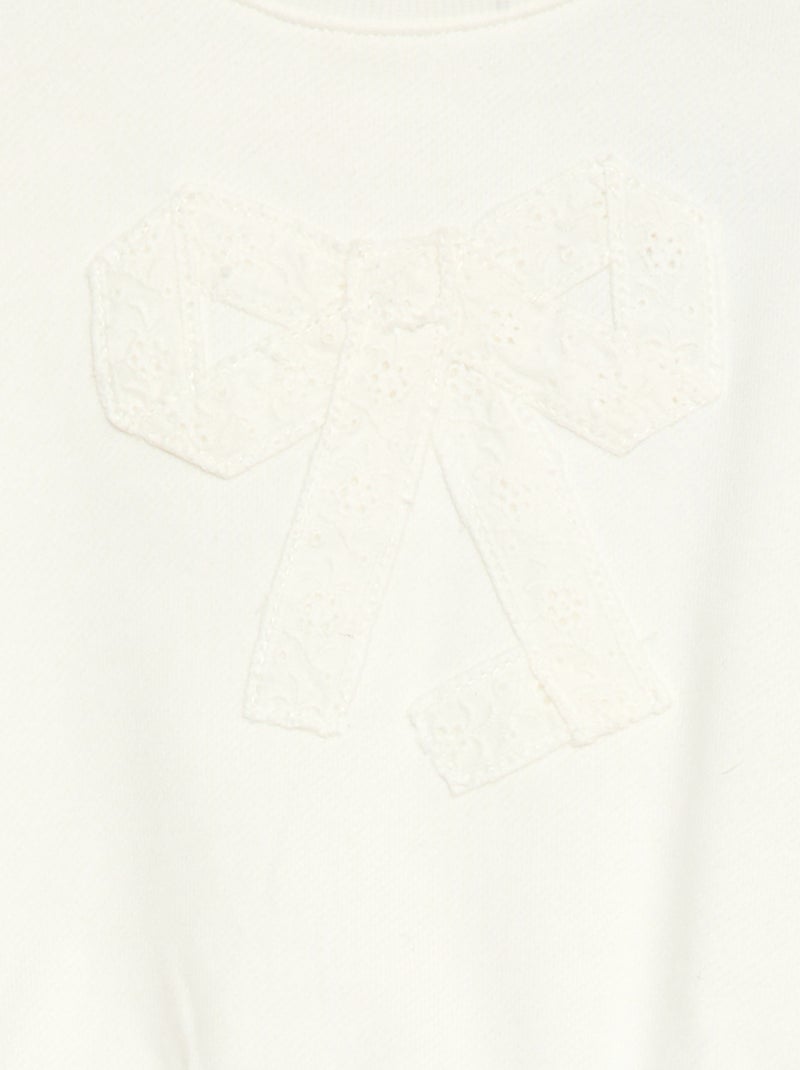 Sweatshirt van katoen met print vooraan Wit - Kiabi