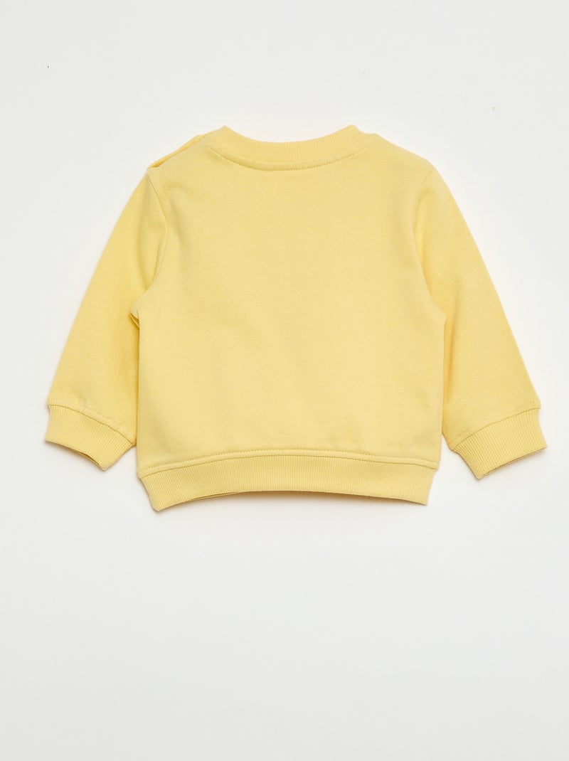 Sweatshirt van lichte joggingstof met print Geel - Kiabi