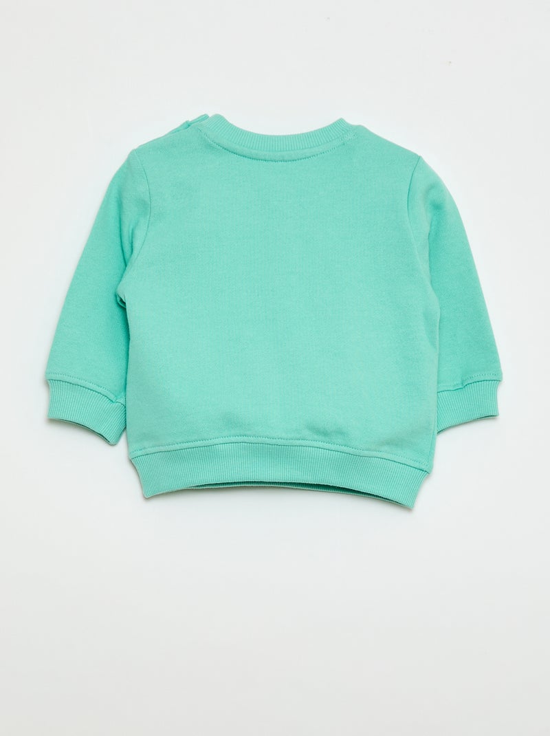 Sweatshirt van lichtgewicht joggingstof met print Groen - Kiabi