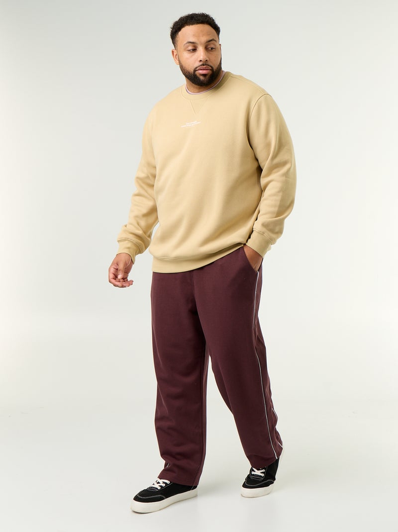 Sweatshirt van molton met opschrift Biege - Kiabi