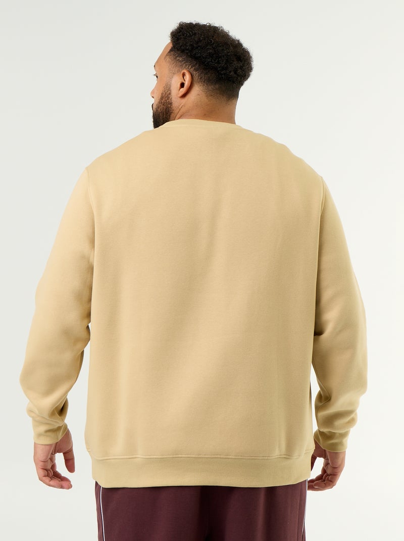 Sweatshirt van molton met opschrift Biege - Kiabi