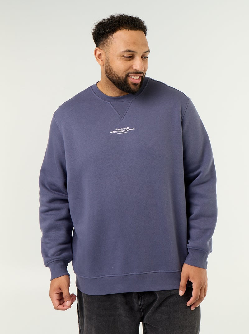 Sweatshirt van molton met opschrift Blauw - Kiabi