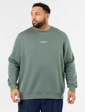 Sweatshirt van molton met opschrift