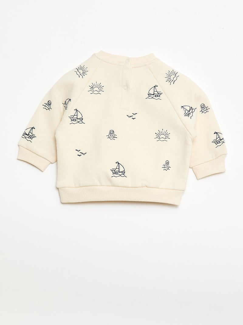 Sweatshirt van molton met raglanmouwen Biege - Kiabi