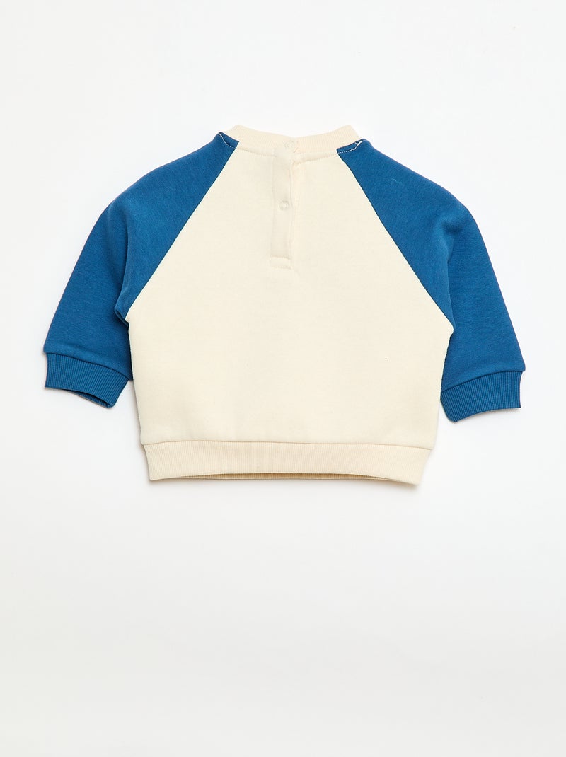 Sweatshirt van molton met raglanmouwen Biege - Kiabi