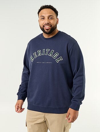 Sweatshirt van ongeruwde molton met opdruk