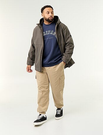 Sweatshirt van ongeruwde molton met opdruk