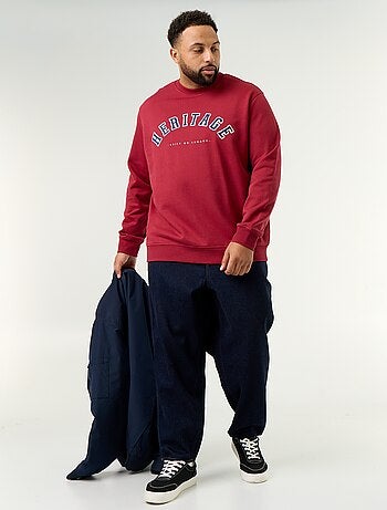 Sweatshirt van ongeruwde molton met opdruk