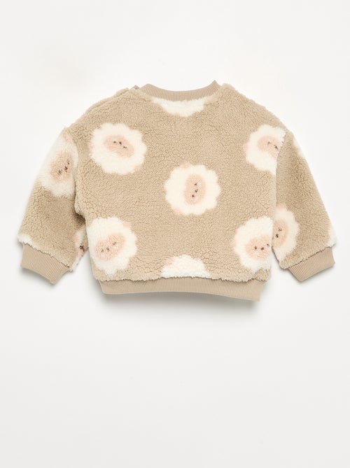 Sweatshirt van stof met schapenvachteffect - Kiabi