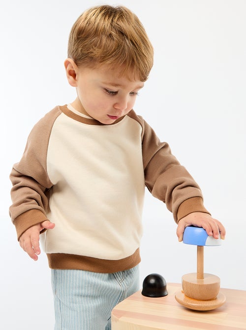 Sweatshirt van tweekleurige french terry katoen - Kiabi