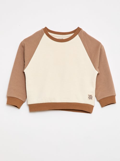 Sweatshirt van tweekleurige french terry katoen - Kiabi