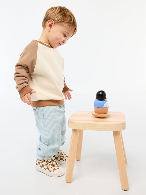 Sweatshirt van tweekleurige french terry katoen - Kiabi