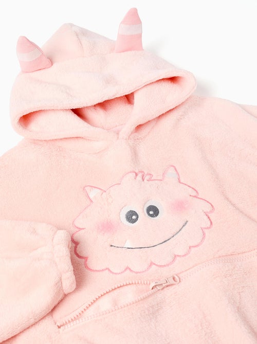 Sweatvest met capuchon van coral fleece 'monsters van emoties' - Kiabi