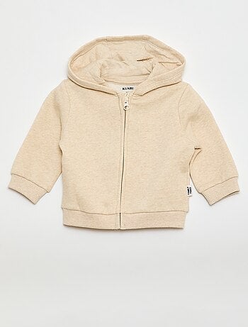 Sweatvest met rits en capuchon van geruwde fleece
