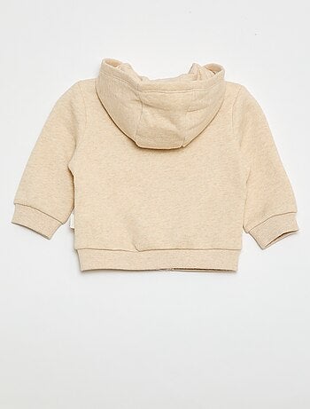 Sweatvest met rits en capuchon van geruwde fleece
