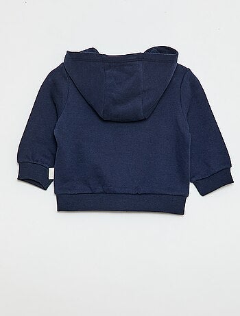 Sweatvest met rits en capuchon van geruwde fleece