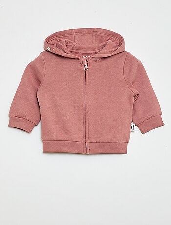 Sweatvest met rits en capuchon van geruwde fleece