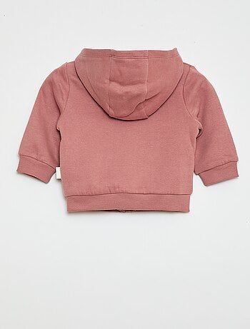 Sweatvest met rits en capuchon van geruwde fleece