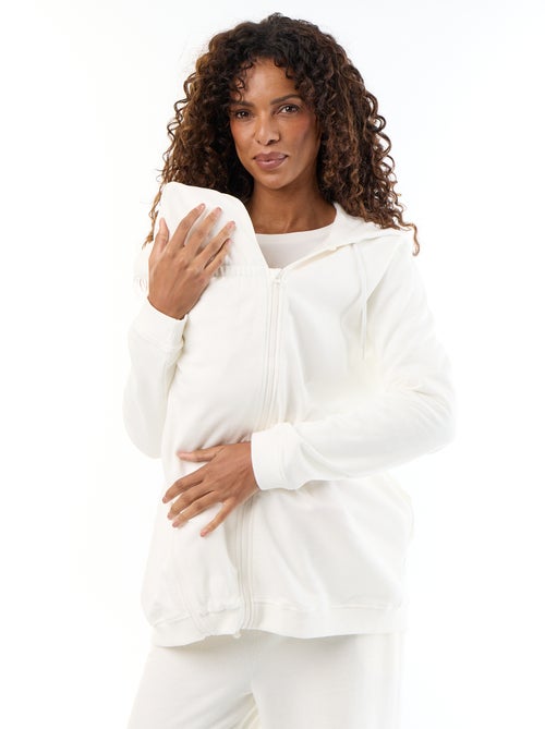 Sweatvest met rits en capuchon voor borstvoeding - Kiabi