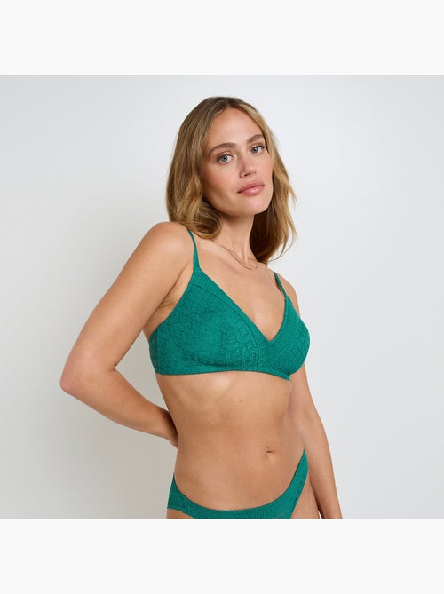 Sweet push-up beha zonder beugel kant eendengroen - Kiabi